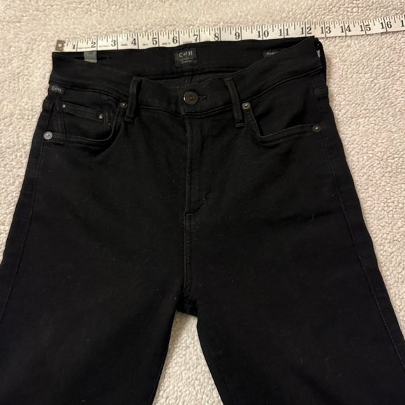 Citizens of Humanity Black Rocket High Rise Skinny Jeans Raw Hem - Picture 6 of 13